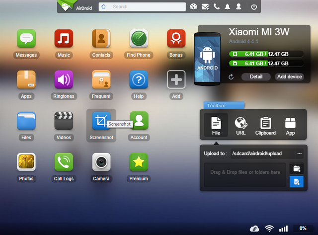 airdroid desktop app restore widget