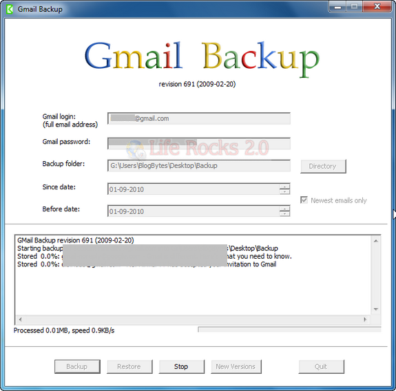 gmail backup login