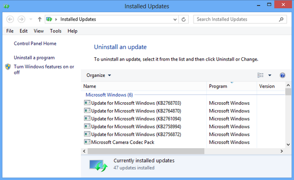 export list of installed windows updates