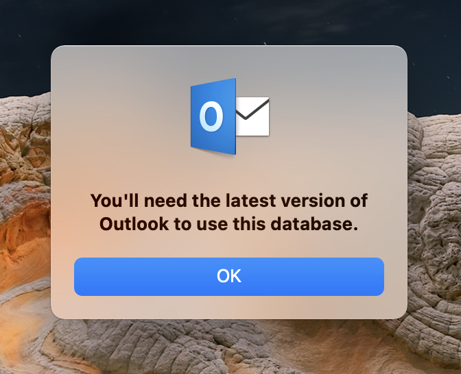 current version of outlook for mac