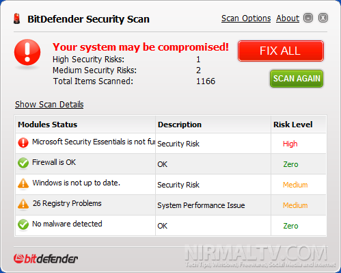 dfind security scanner homepage