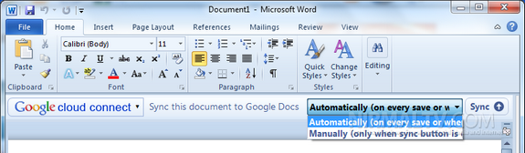 Save Documents to Google Docs from Microsoft Office