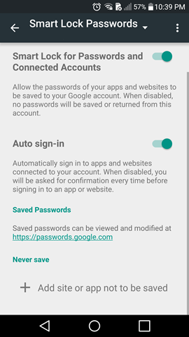 can you lock down settings google chrome for android