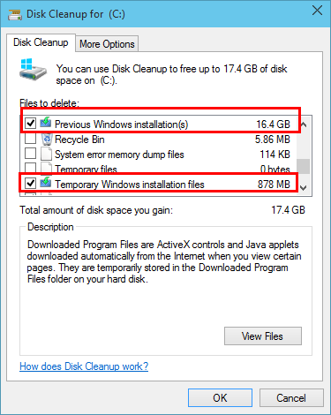 Windows 10 reclaim disk space - avetop