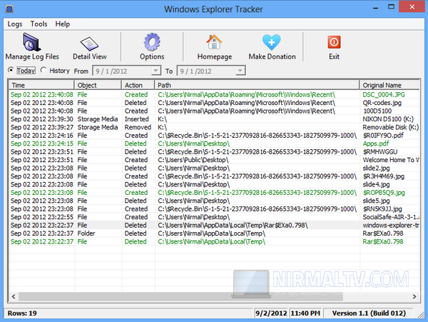 Track all the Operations in Windows Explorer with Windows Explorer Tracker