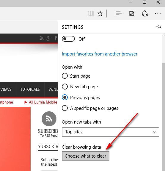 How to Clear Cache and Browsing Data in Microsoft Edge Browser