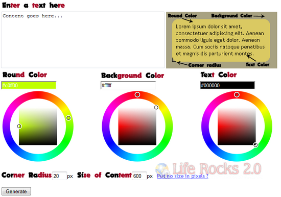 html text color code generator