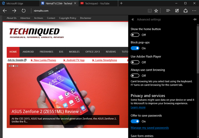 Microsoft Edge Browser On Windows 10 Features